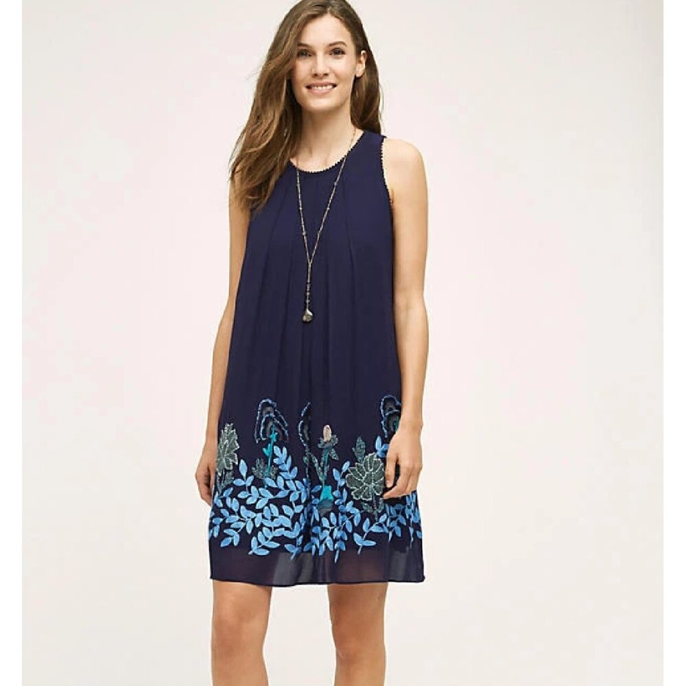 NWOT Anthropologie Not So Serious Pallavi Mohan Woodvine Swing Dress Size 00